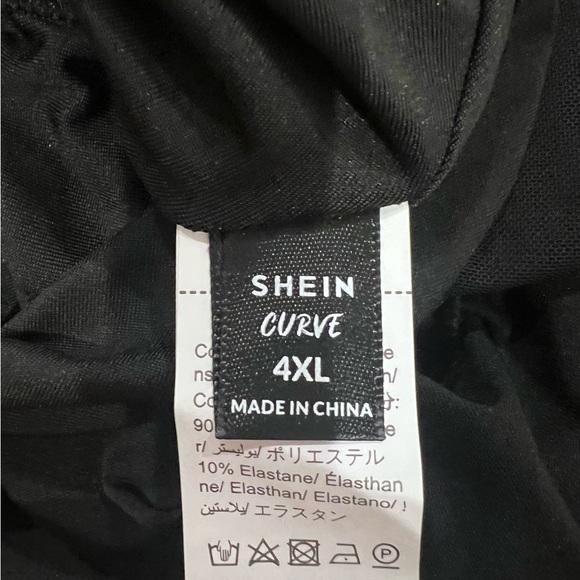 SHEIN ICON Plus Rhinestone Ruched Ruffle Hem Mesh Skirt - Picture 4 of 4